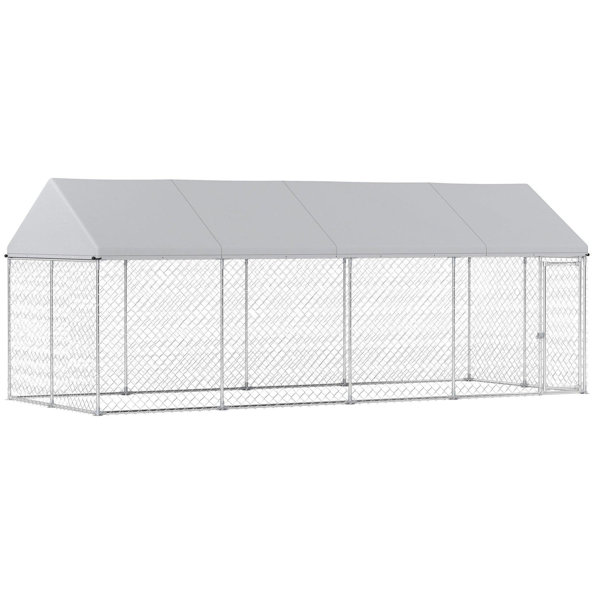 KFX-9010109 Heavy Duty Outdoor Dog Kennel with Waterproof Roof and Secure Latch, 19.7 x 7.5 x 7.9 Feet