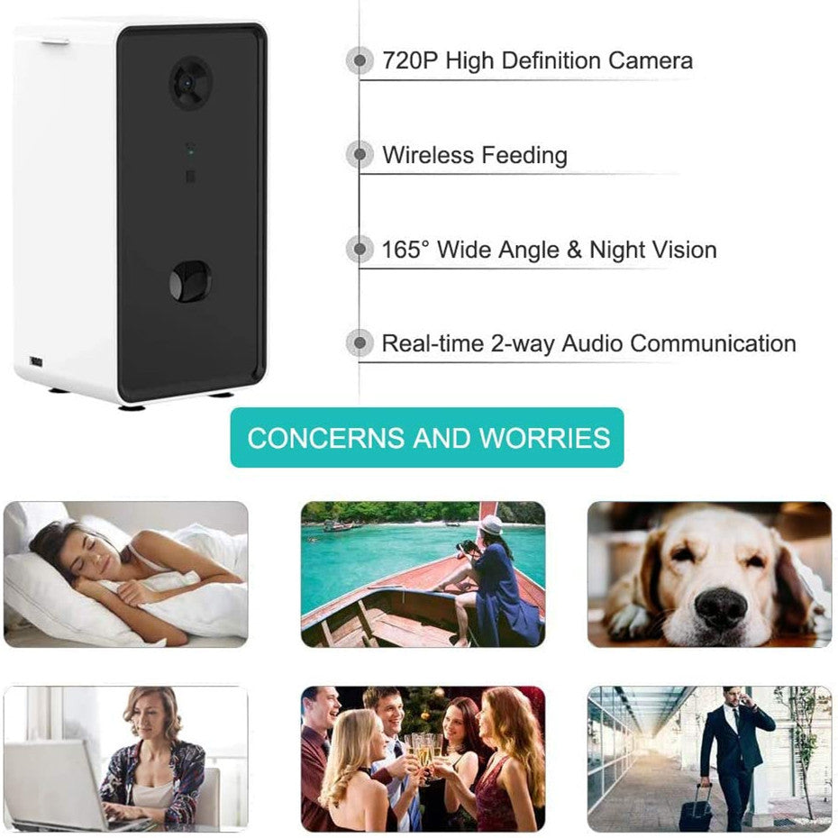 KFX-9010237 Interactive Smart Pet Feeder with WiFi Connectivity and 0.5L Capacity