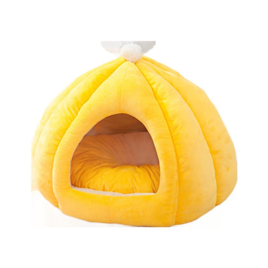 KFX-9010493 Cozy Pumpkin-Shaped Cat Litter Enclosure with High Elastic PP Cotton, Available in Three Sizes