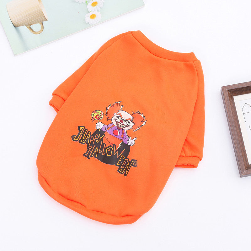KFX-9011517 Halloween Dog Sweater with Scary Pumpkin and Ghost Designs for Pets