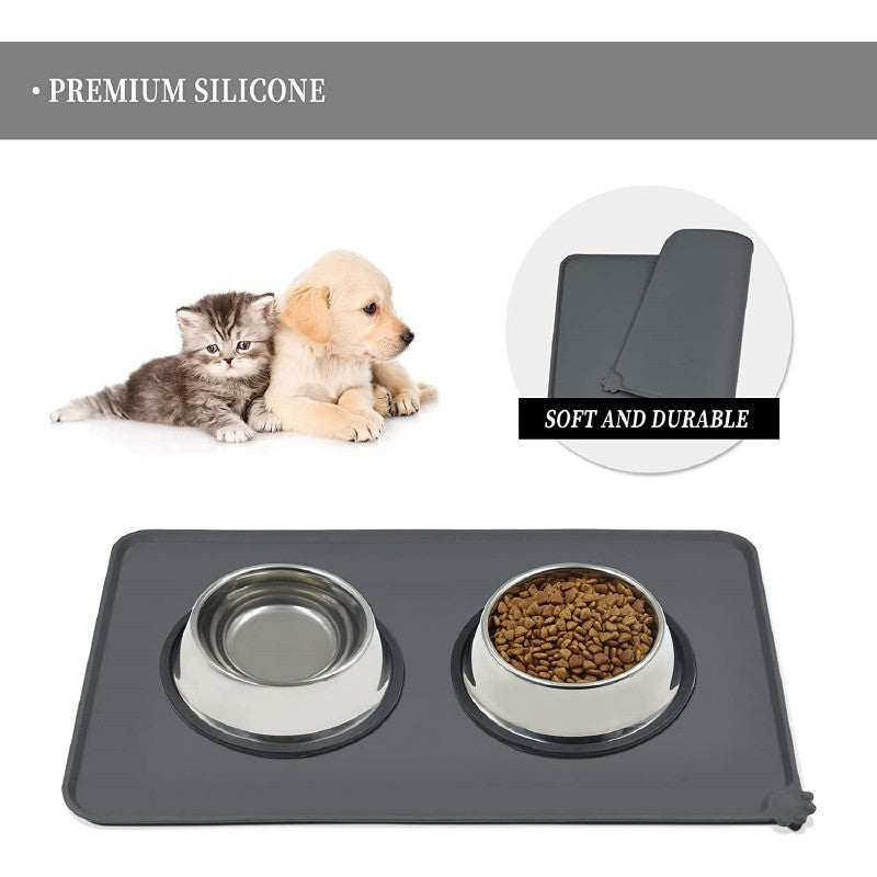 KFX-9012413 Non-Slip Silicone Pet Placemat for Dogs and Cats - Multiple Color Options Available