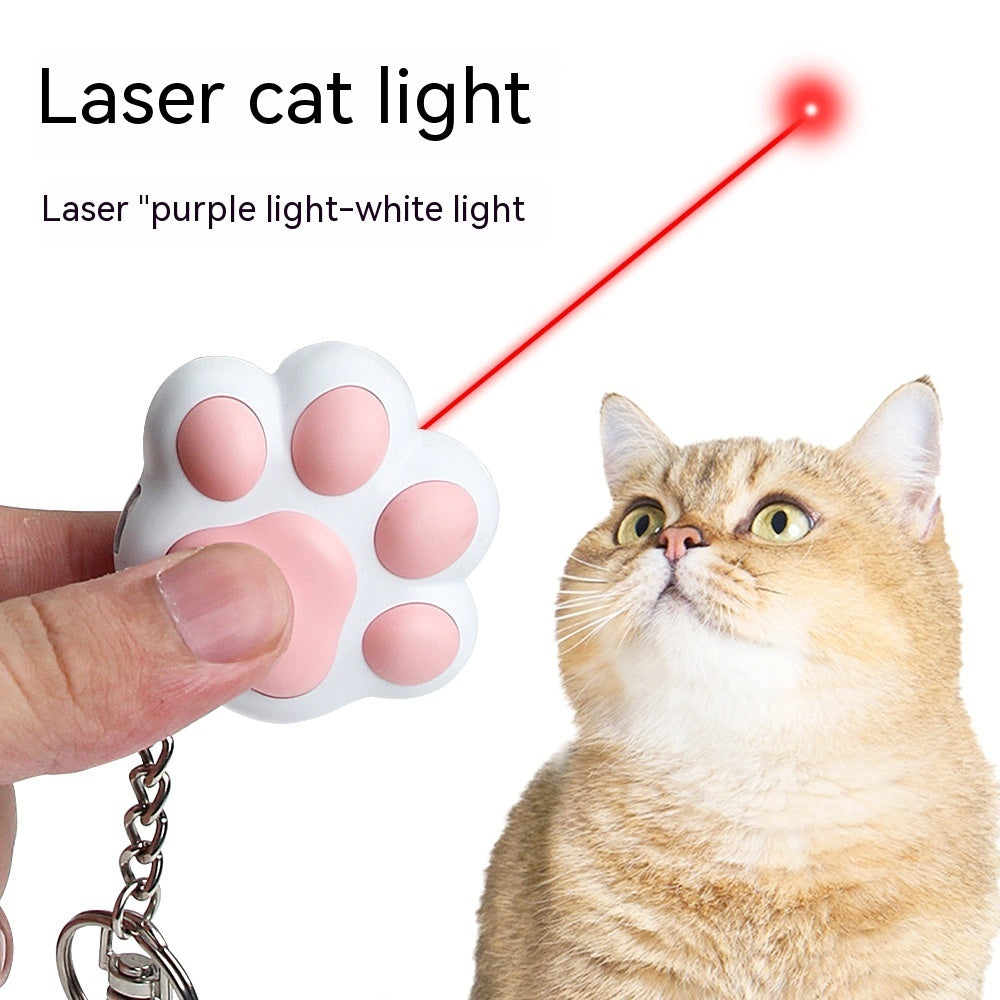 KFX-9013693 Cute Cartoon Cat Laser Toy with Self-Locking Three-Light Source and USB Charging