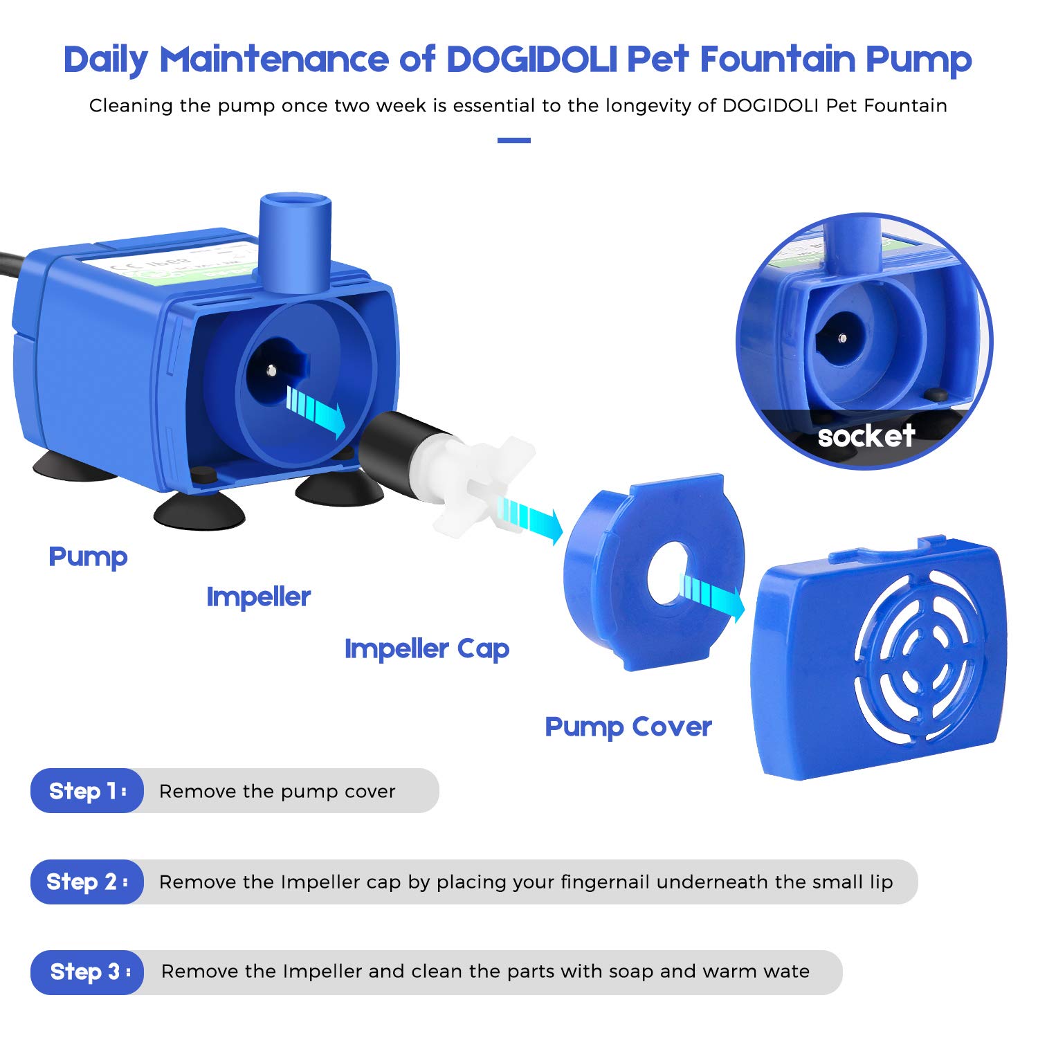 KFX-9014077 Pet Water Dispenser Pump for Easy Hydration and Regular Maintenance