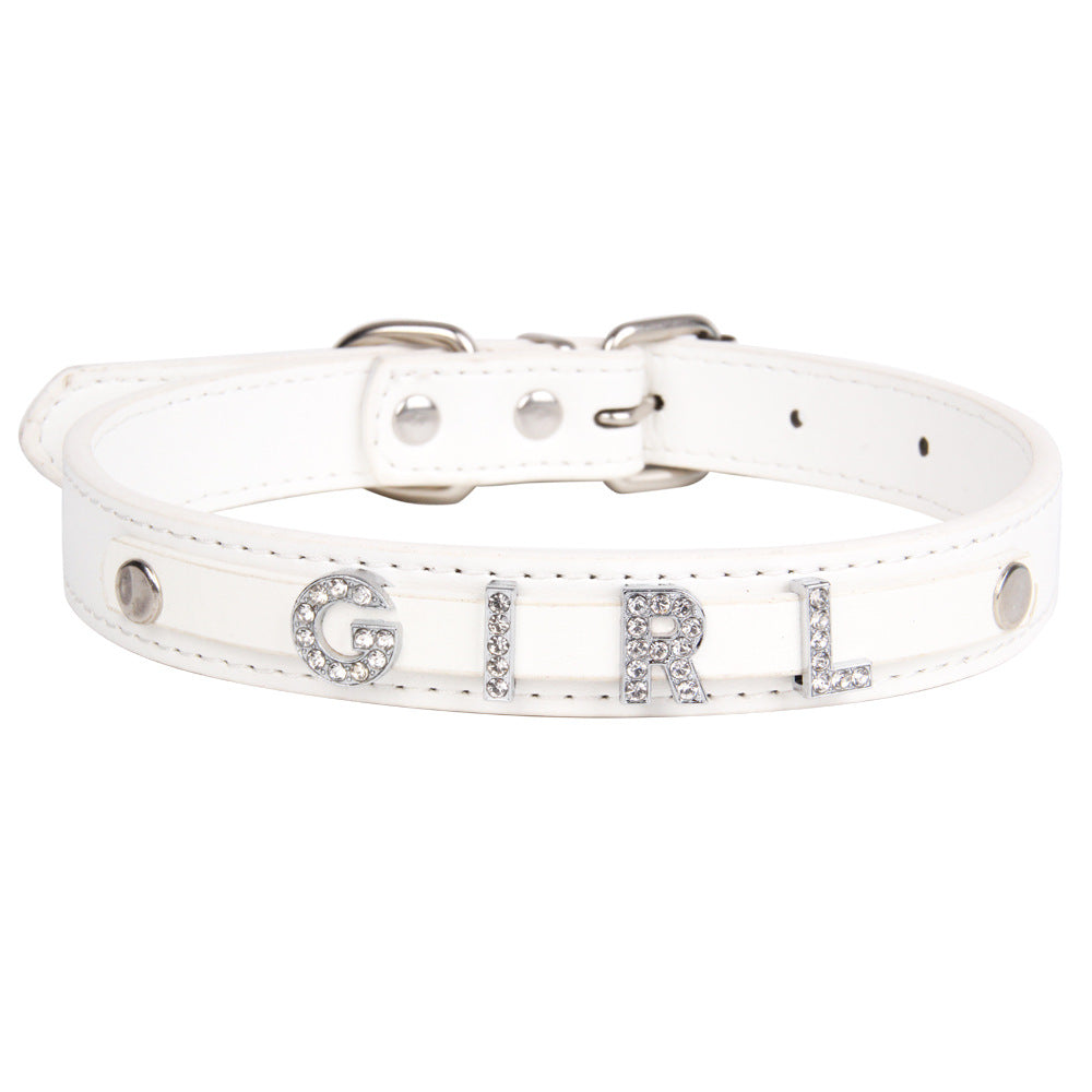 KFX-9014205 Personalized PU Leather Pet Collar with Easy-Install Alloy Screws for Small and Medium Pets
