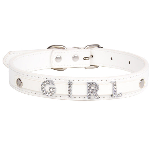 KFX-9014205 Personalized PU Leather Pet Collar with Easy-Install Alloy Screws for Small and Medium Pets