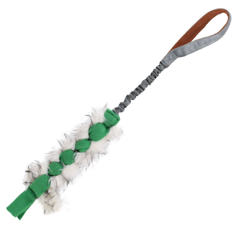 KFX-9014845 Interactive Bite-Resistant Cord Teether Pet Toy - Tug-of-War Design in Green, Orange, and Blue