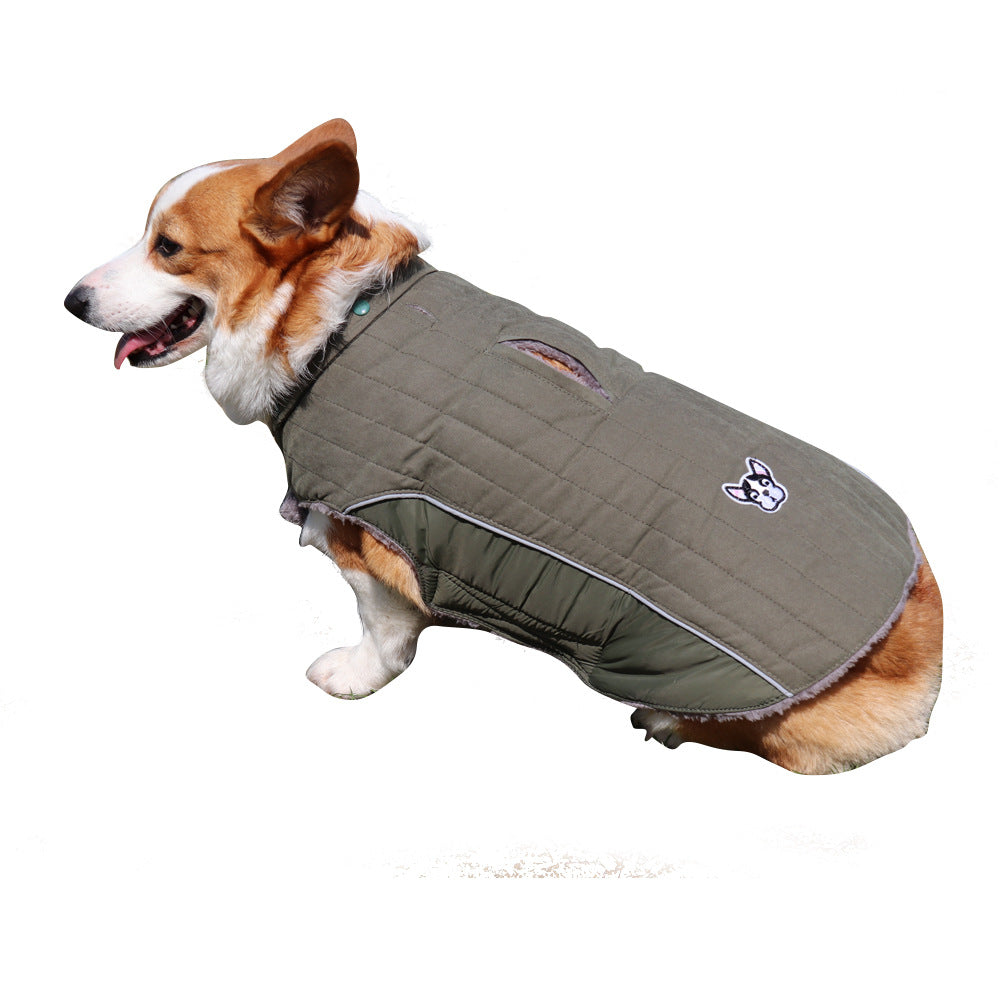 KFX-9016637 Reversible Polar Fleece Coat for Dogs - Warm and Comfortable Winter Vest