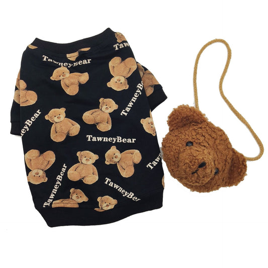 KFX-9017277 Cozy Cotton Bear Sweater with Backpack for Dogs - Perfect for Autumn and Winter