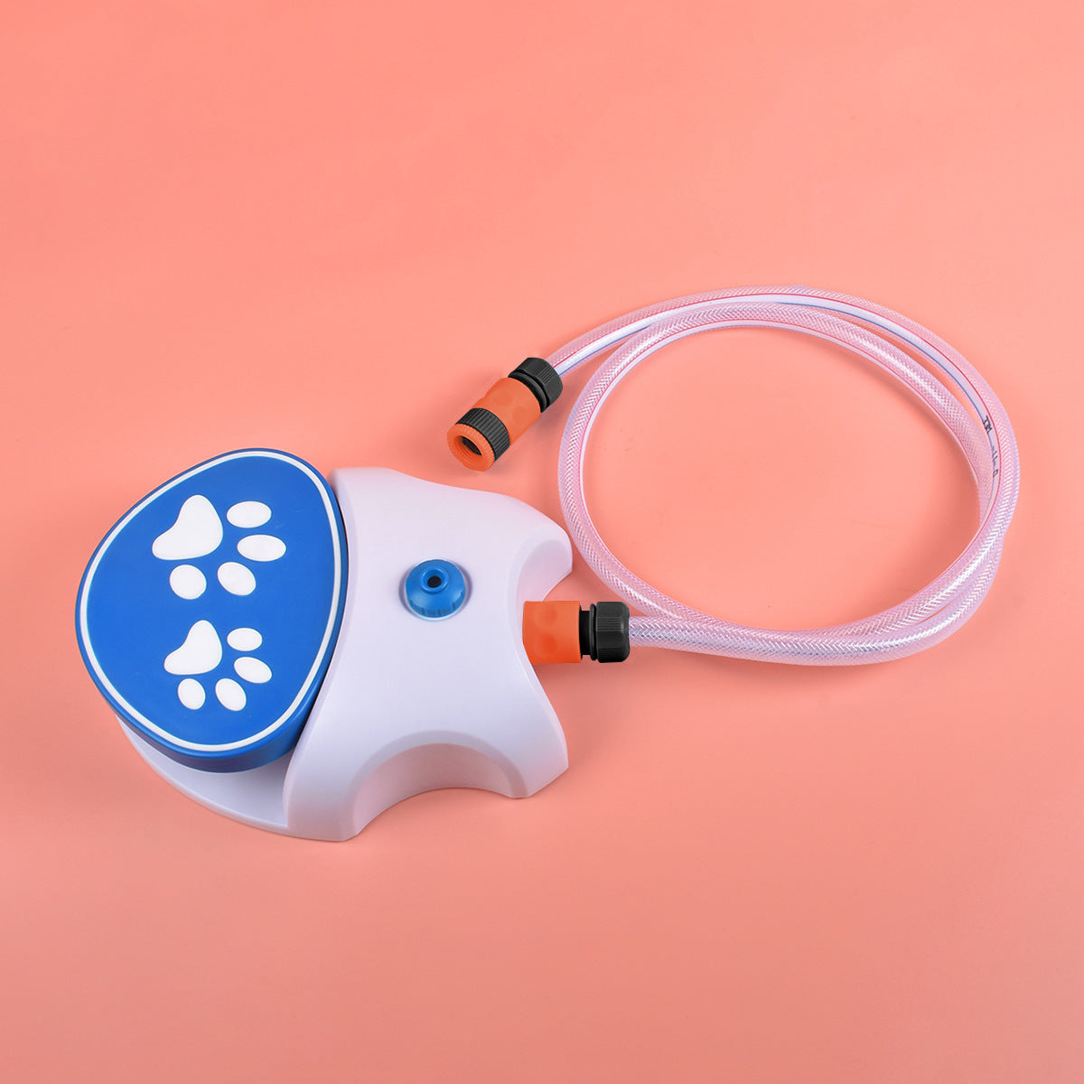 KFX-9018045 Automatic Outdoor Pet Water Dispenser - Blue and Orange PVC ABS Tableware