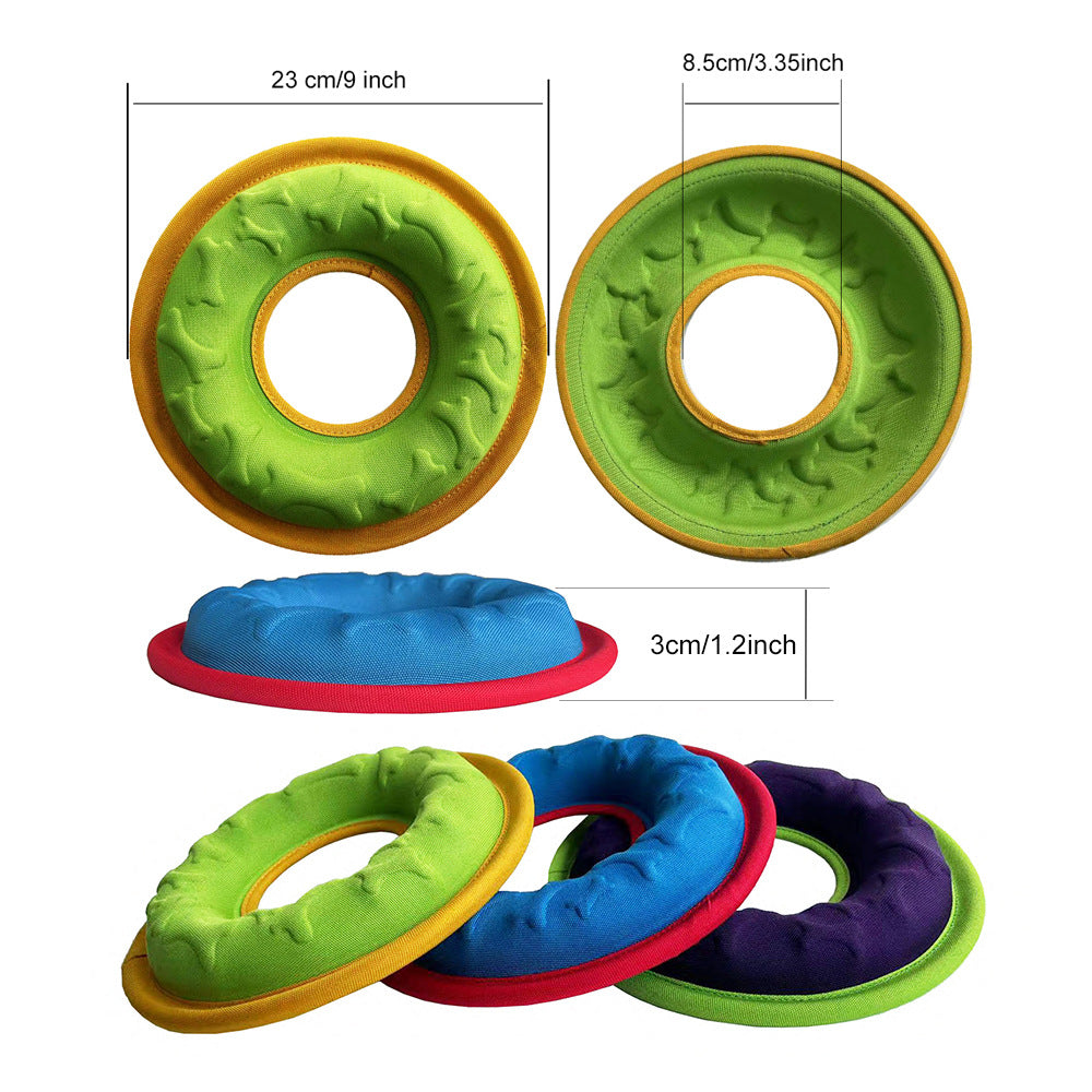 KFX-9018173 Interactive Floating Water Pet Frisbee - Bite Resistant Dog Toy, 9 Inches, Available in Multiple Colors