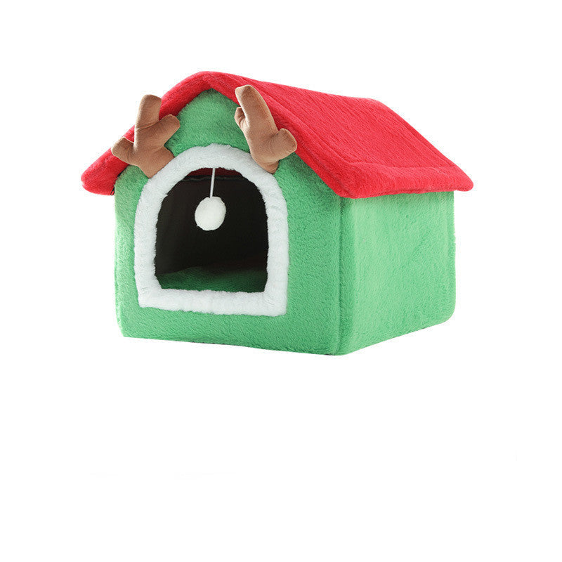 KFX-9022013 Cozy Small Cat & Dog Teddy House Nest with Rabbit Fur Lining