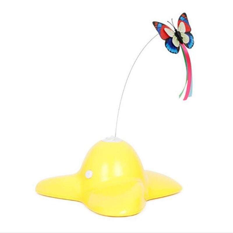 KFX-9022781 Auto-Rotating Interactive Butterfly Cat Toy - Flashing Colorful Pet Device