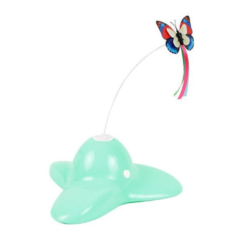 KFX-9022781 Auto-Rotating Interactive Butterfly Cat Toy - Flashing Colorful Pet Device