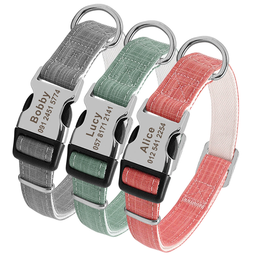 KFX-9023805 Personalized Anti-Lost Dog Collar with Engraved Tag and Adjustable Fit for Medium to Large Breeds