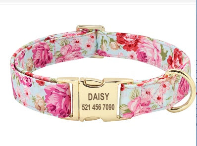 KFX-9023805 Personalized Anti-Lost Dog Collar with Engraved Tag and Adjustable Fit for Medium to Large Breeds