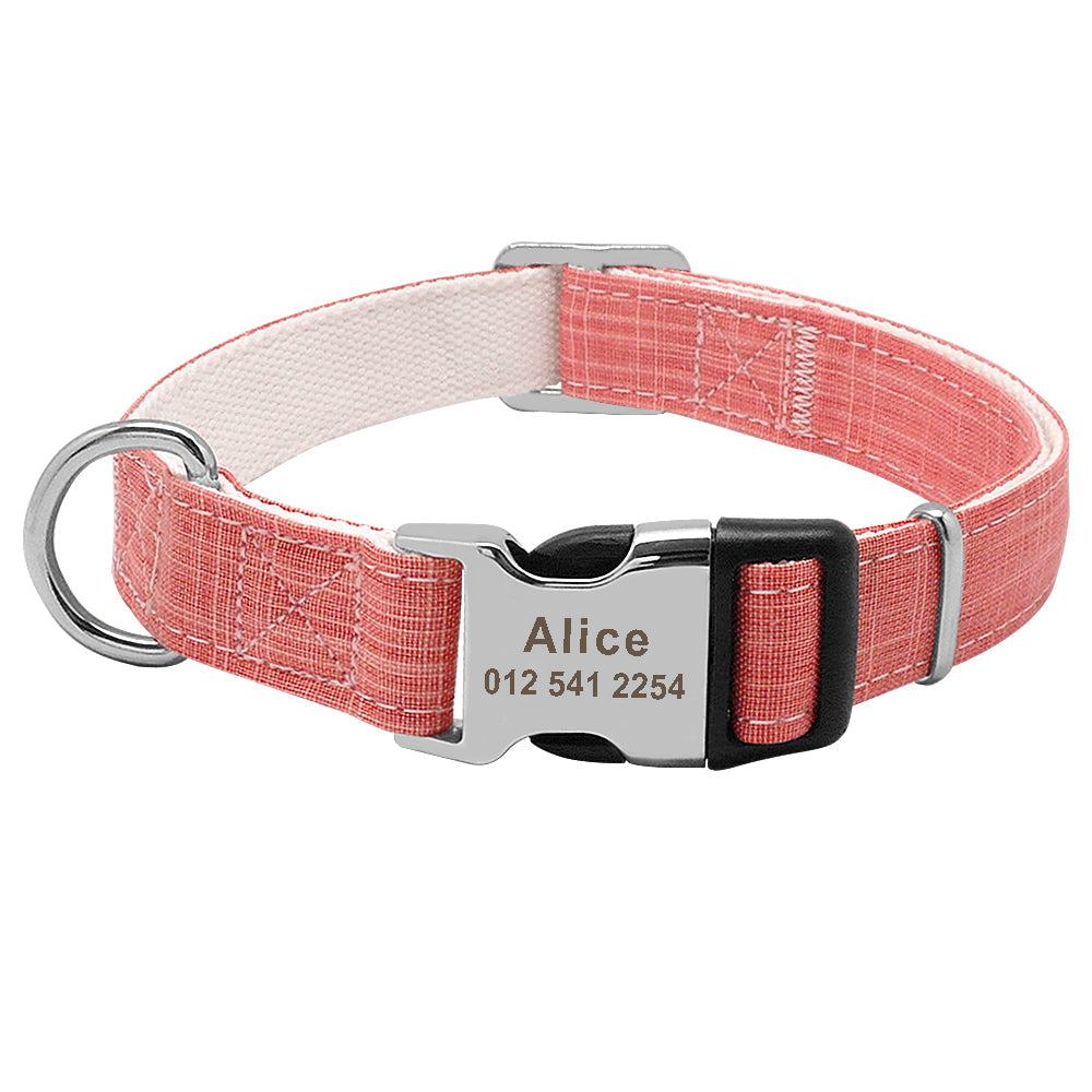 KFX-9023805 Personalized Anti-Lost Dog Collar with Engraved Tag and Adjustable Fit for Medium to Large Breeds