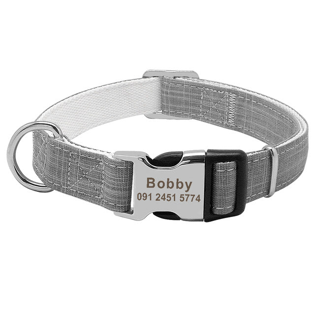 KFX-9023805 Personalized Anti-Lost Dog Collar with Engraved Tag and Adjustable Fit for Medium to Large Breeds