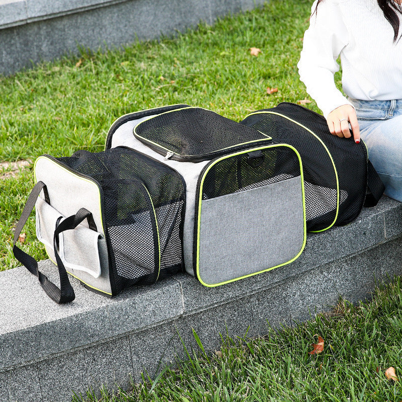 KFX-9024189 Portable Foldable Cat Pet Travel Bag - Breathable Vehicle-Mounted Design