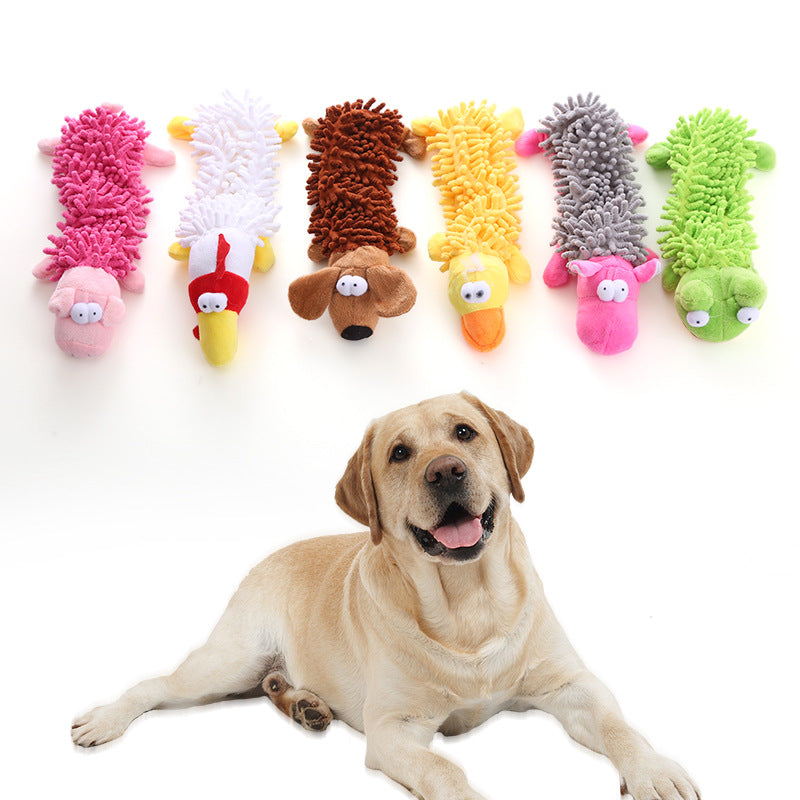 KFX-9027389 Plush Microfiber Molar Pet Toy in Various Animal Designs for Dogs