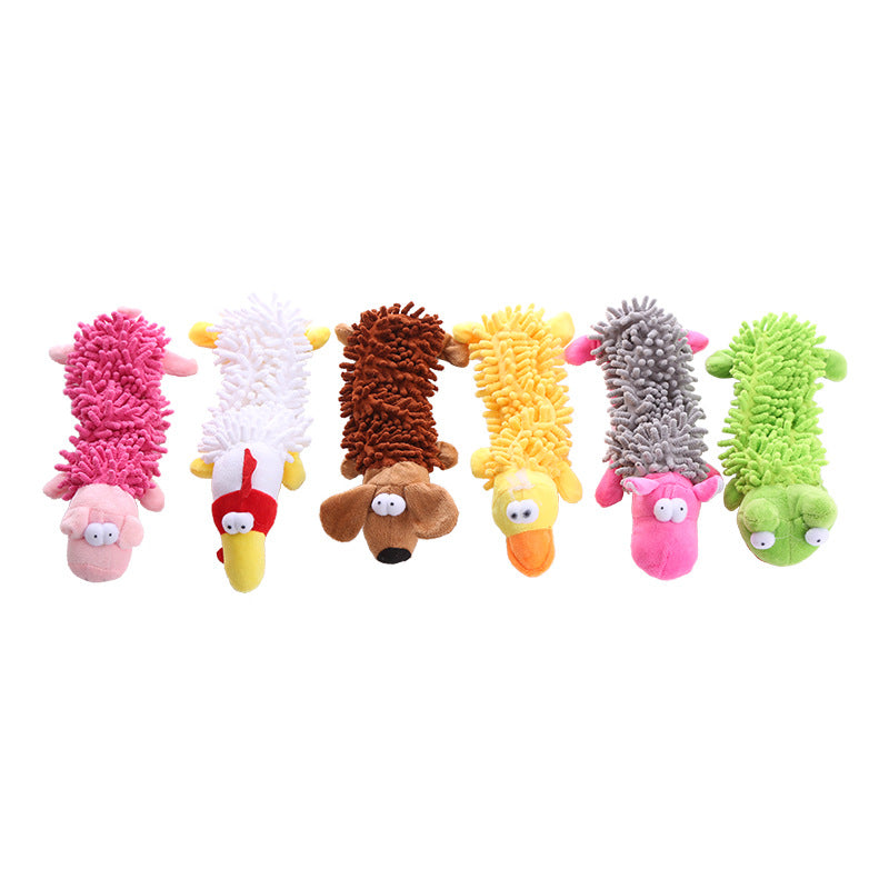 KFX-9027389 Plush Microfiber Molar Pet Toy in Various Animal Designs for Dogs