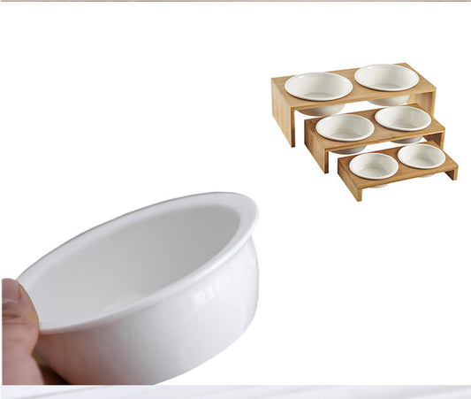 KFX-9027901 Ceramic Double Pet Food Bowl - Large, Medium, Small, and Extra Large Sizes Available