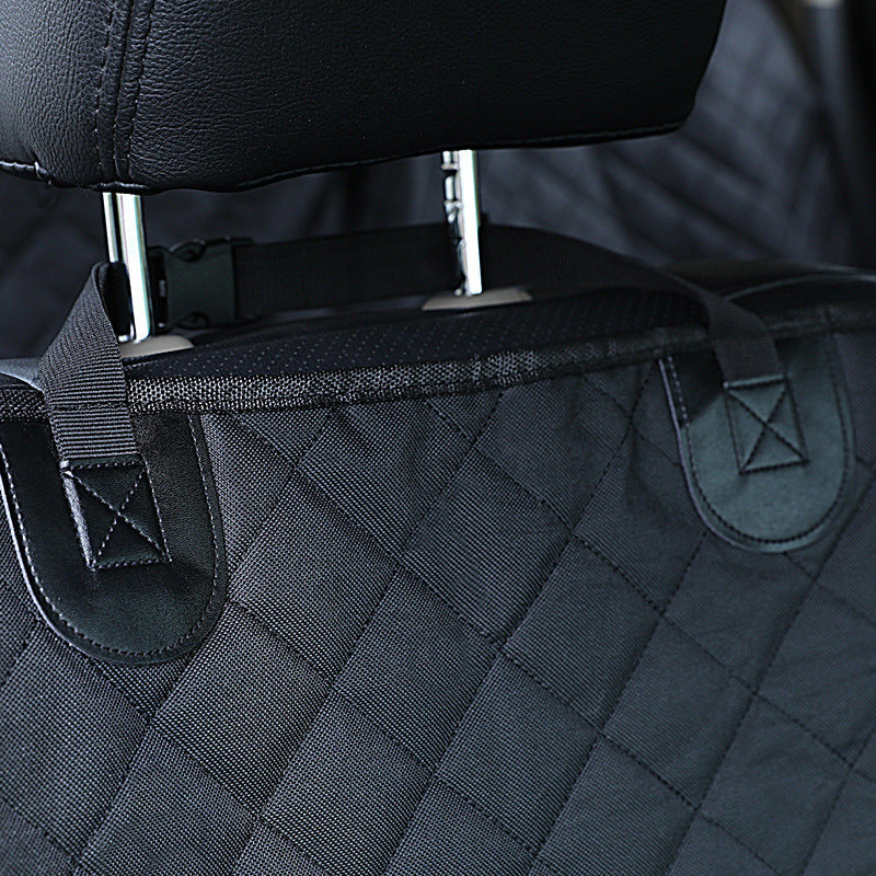KFX-9029565 Durable Oxford Cloth Dog Car Seat Pad - Black, Single Seat Design
