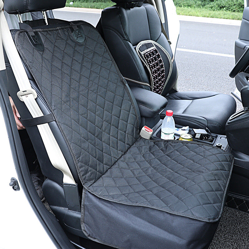 KFX-9029565 Durable Oxford Cloth Dog Car Seat Pad - Black, Single Seat Design