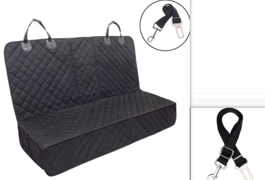 KFX-9029565 Durable Oxford Cloth Dog Car Seat Pad - Black, Single Seat Design