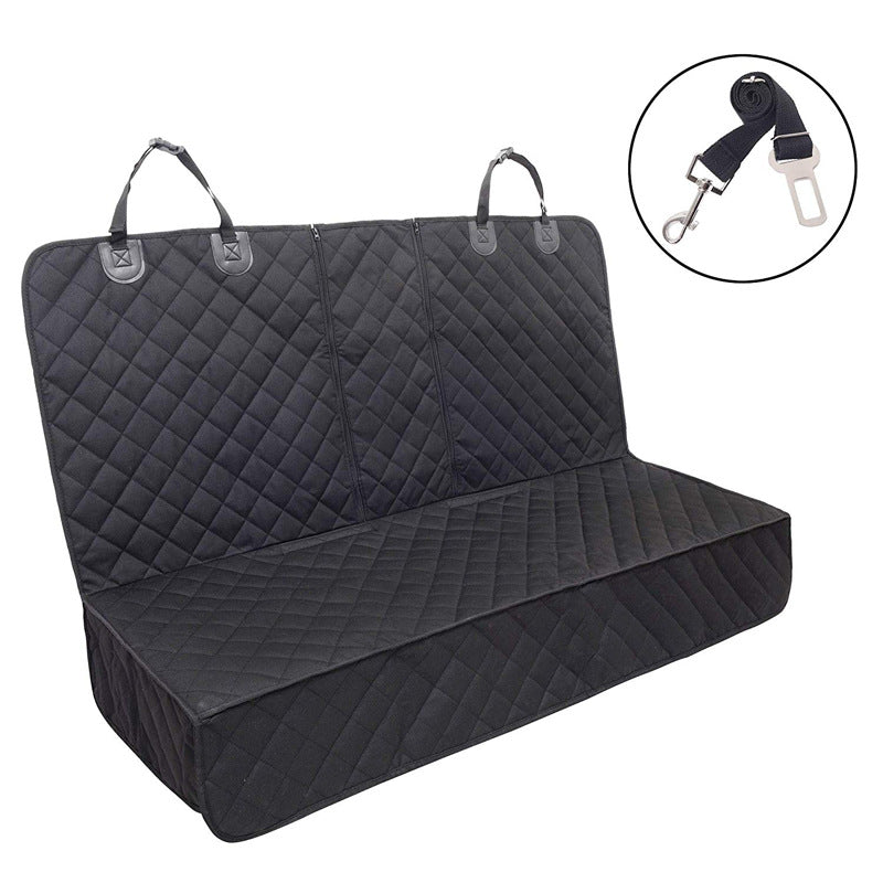 KFX-9029565 Durable Oxford Cloth Dog Car Seat Pad - Black, Single Seat Design