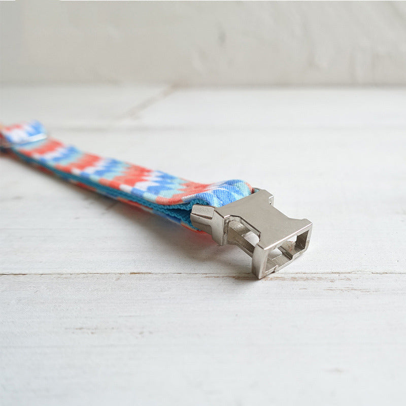 KFX-9029693 Adjustable Polyester Cat Collar with Lock Closure and Printed Design