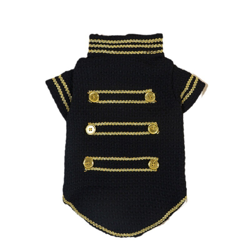 KFX-9033149 Trendy Gold Thread Polyester Jacket for Pets - XS to XL Sizes Available