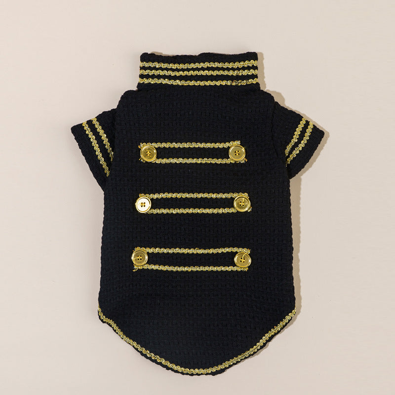 KFX-9033149 Trendy Gold Thread Polyester Jacket for Pets - XS to XL Sizes Available
