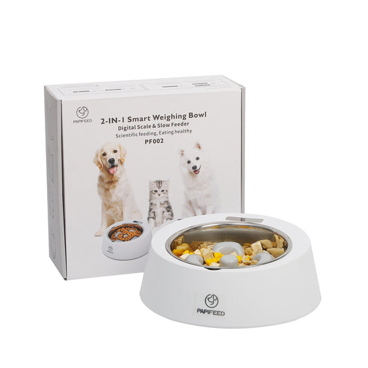 KFX-9033661 Smart Weighing Pet Food Bowl with Detachable Spoon and LED Display for Dogs and Cats