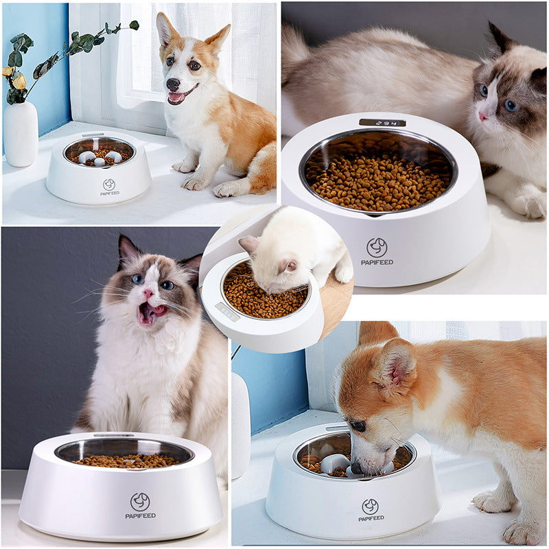 KFX-9033661 Smart Weighing Pet Food Bowl with Detachable Spoon and LED Display for Dogs and Cats