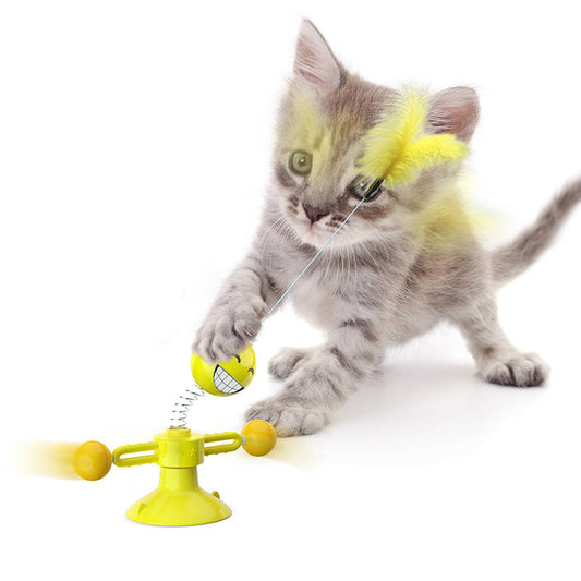 KFX-9034301 Spring Cat Toy with Rotating Balls - Durable Eco-Friendly ABS for Engaging Playtime