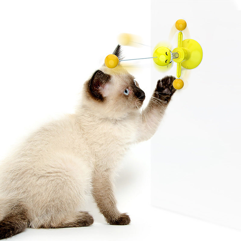 KFX-9034301 Spring Cat Toy with Rotating Balls - Durable Eco-Friendly ABS for Engaging Playtime