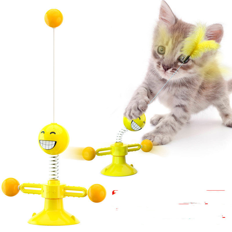 KFX-9034301 Spring Cat Toy with Rotating Balls - Durable Eco-Friendly ABS for Engaging Playtime