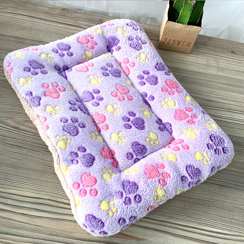 KFX-9035325 Cozy Coral Fleece Winter Pet Sleeping Pad with Various Fun Designs