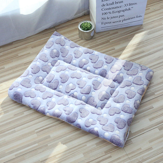 KFX-9035325 Cozy Coral Fleece Winter Pet Sleeping Pad with Various Fun Designs