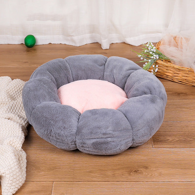 KFX-9037501 Cozy Plus Velvet Thick Round Cat Litter Kennel - Warm, Durable & Breathable Pet Nest