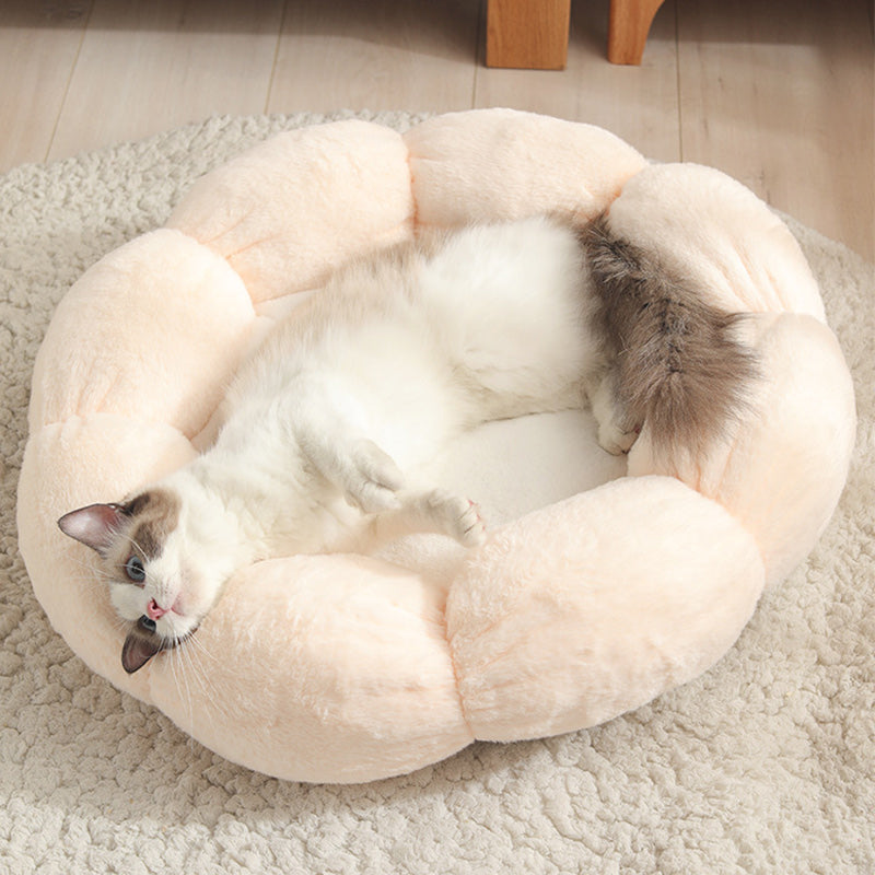 KFX-9037501 Cozy Plus Velvet Thick Round Cat Litter Kennel - Warm, Durable & Breathable Pet Nest
