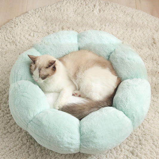 KFX-9037501 Cozy Plus Velvet Thick Round Cat Litter Kennel - Warm, Durable & Breathable Pet Nest