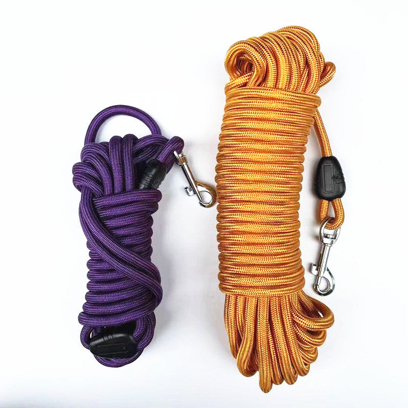 KFX-9039037 Durable Nylon Pet Training Traction Rope – Solid Color Options, Sizes 5m, 10m, 15m