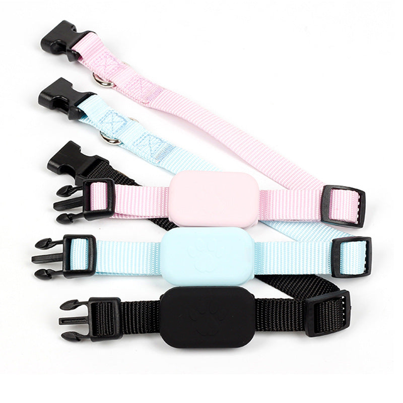 KFX-9041213 Pet Positioning Collar with Anti-Lost Tracker for Cats and Puppies - Bluetooth 5.2, Sound Alert up to 90 dB, Adjustable Size 28-39 cm, Available in Black, Blue, and Pink