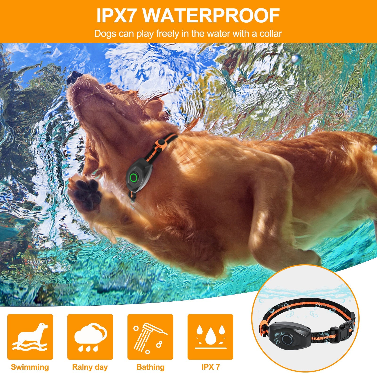 KFX-9042493 Remote Dog Training Collar with 600m Range, Adjustable Vibration and Shock, Waterproof Receiver