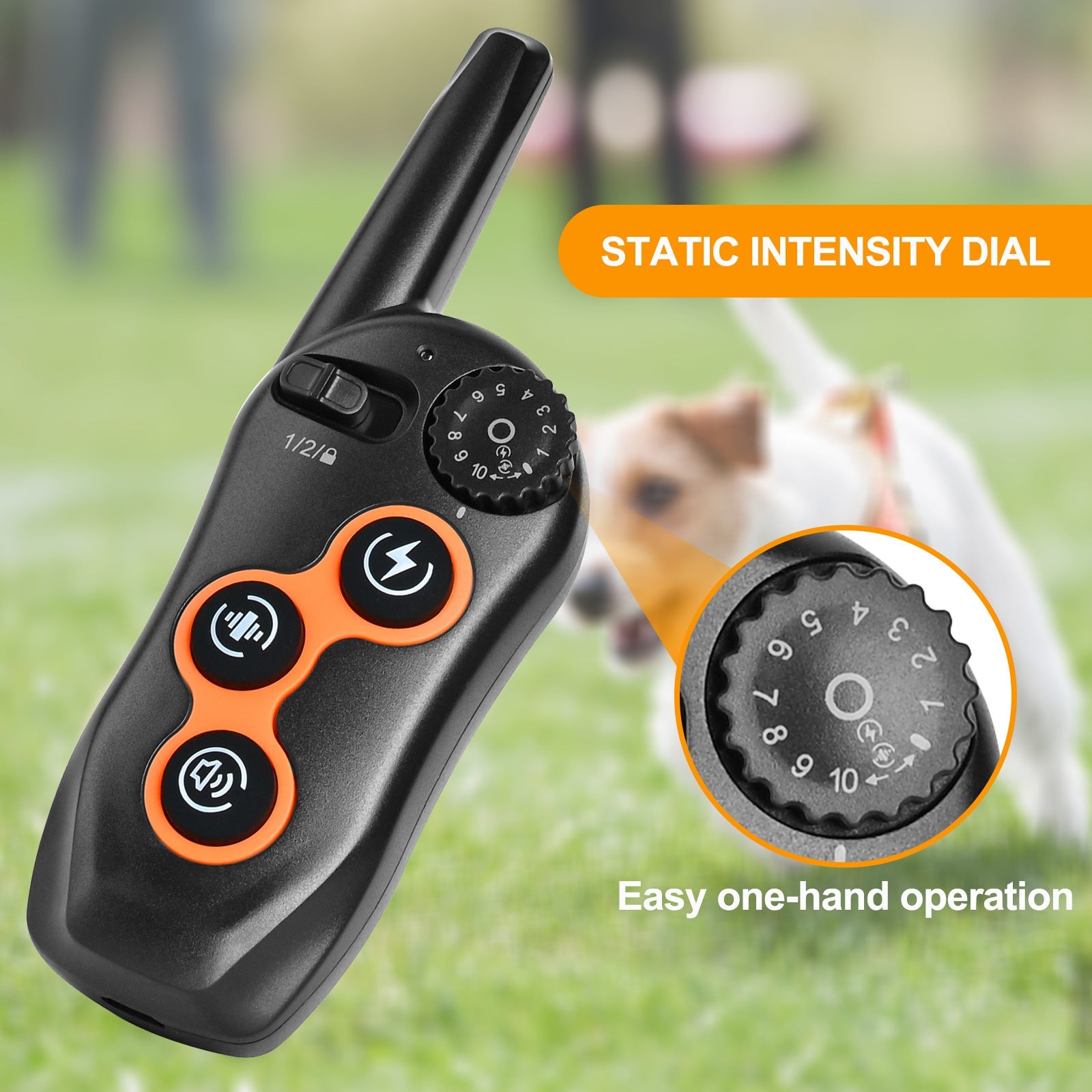 KFX-9042493 Remote Dog Training Collar with 600m Range, Adjustable Vibration and Shock, Waterproof Receiver