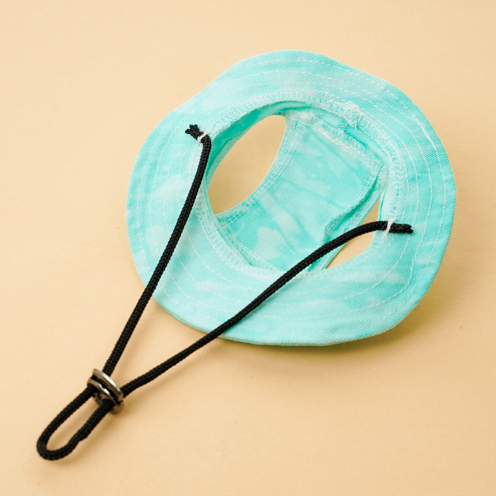 KFX-9044029 Adjustable Bucket Hat for Dogs and Cats - Sun Protection in Tie-Dye Colors