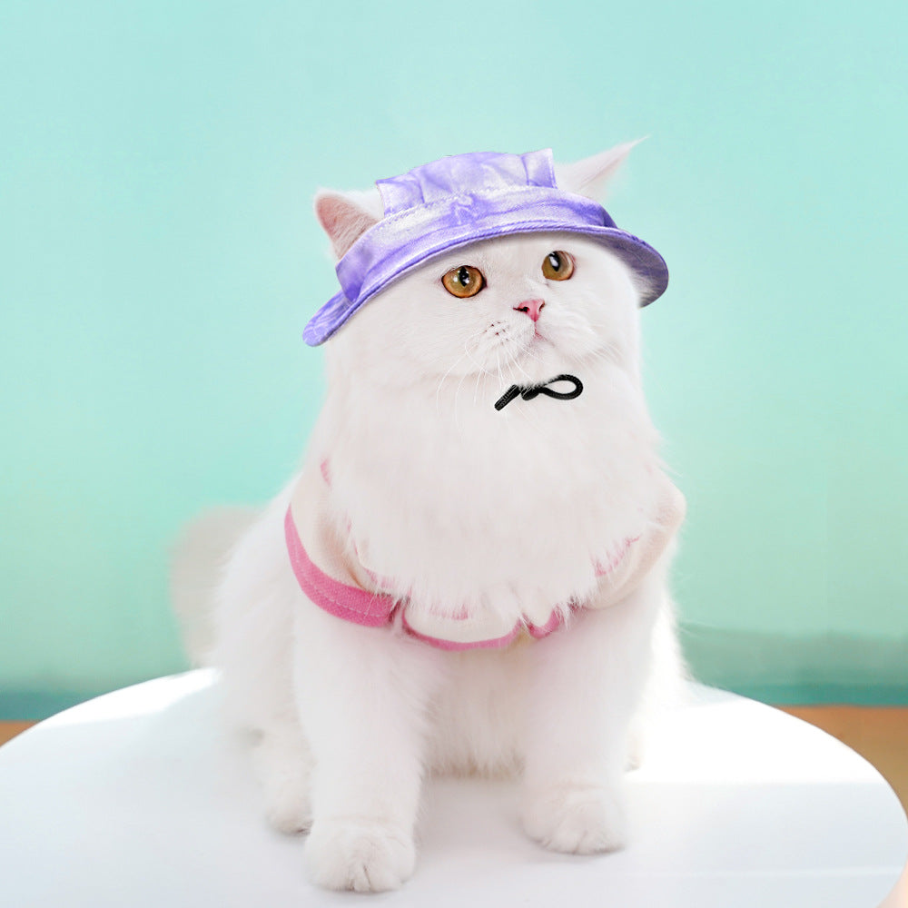 KFX-9044029 Adjustable Bucket Hat for Dogs and Cats - Sun Protection in Tie-Dye Colors