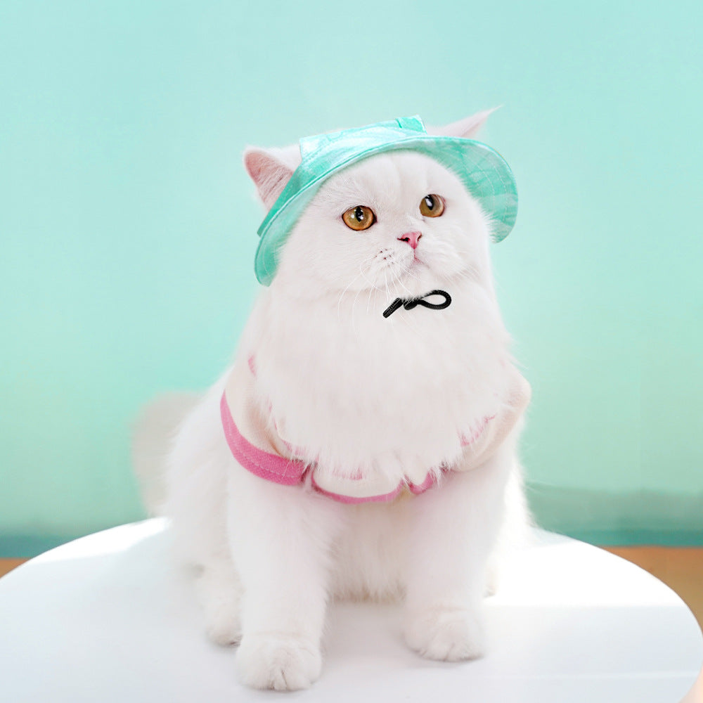 KFX-9044029 Adjustable Bucket Hat for Dogs and Cats - Sun Protection in Tie-Dye Colors