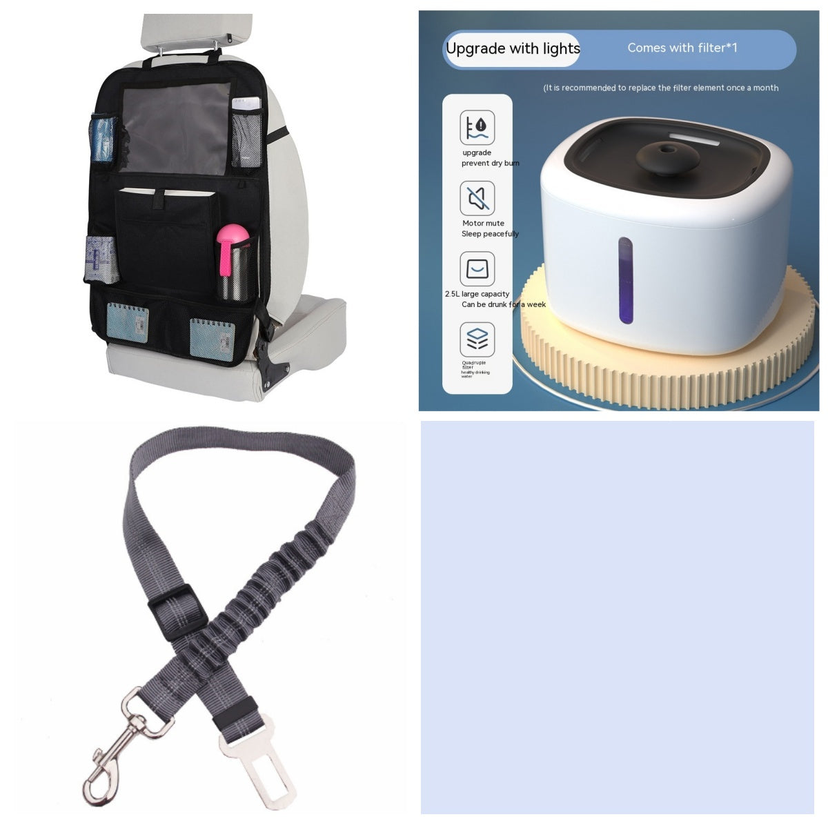 KFX-9045053 Automatic Pet Water Dispenser with Circulation and Optional Lighting